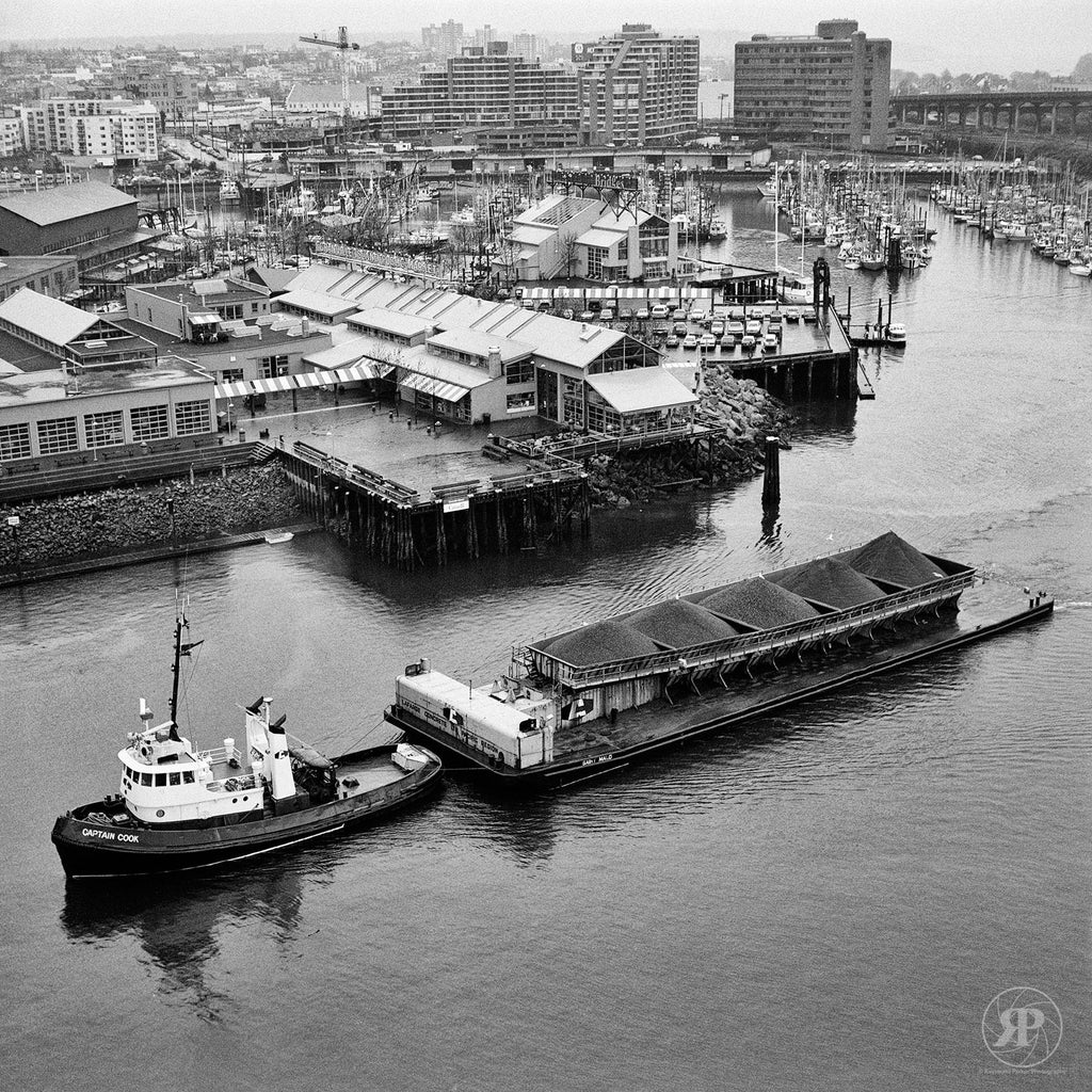 Captain Cook Tug Passes Granville Island, Vancouver, 1985 (Limited Edition Print)